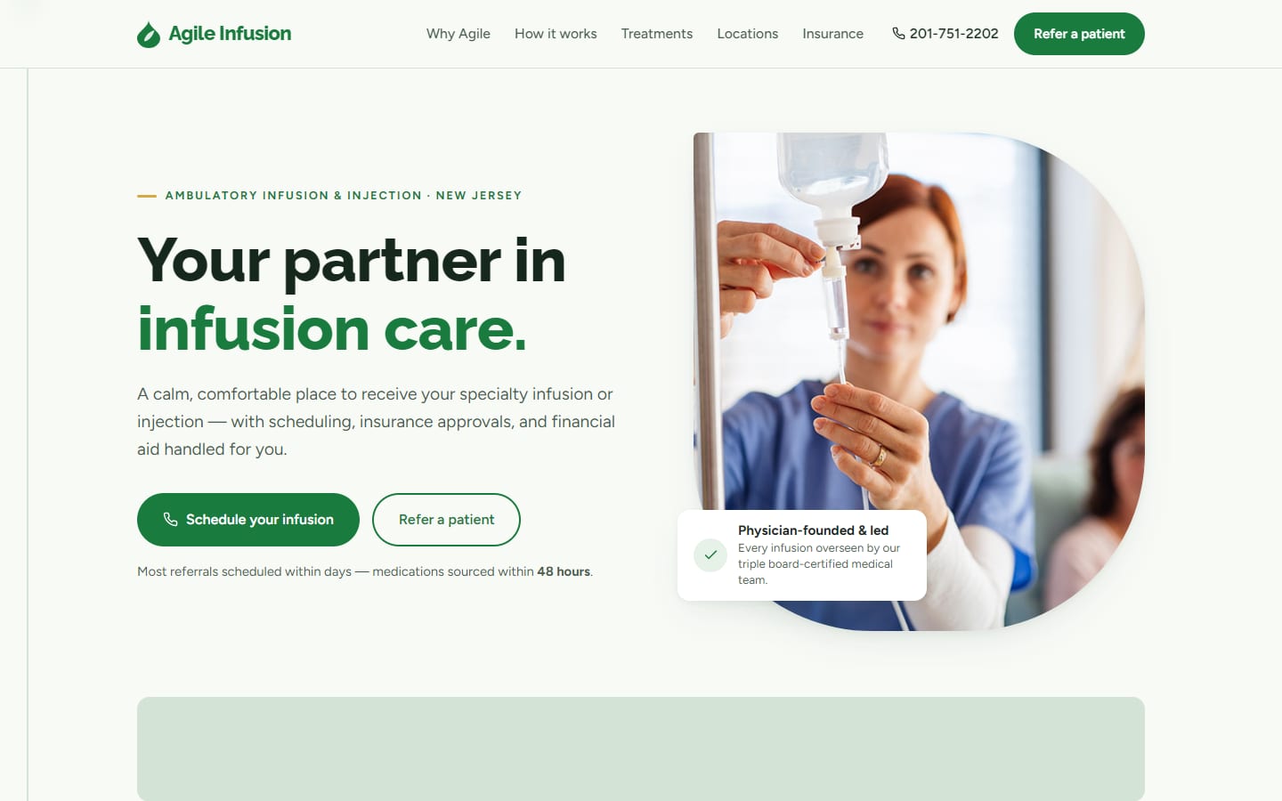 Agile Infusion concept — the rebuilt site