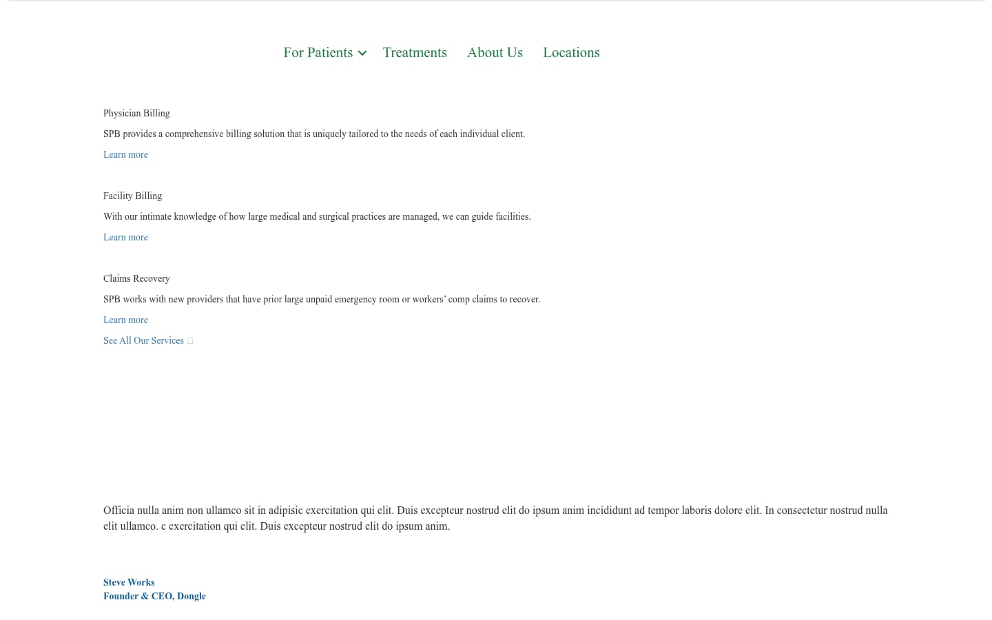 Agile Infusion's real site before the rebuild — broken hero, leftover billing-template junk and lorem-ipsum text