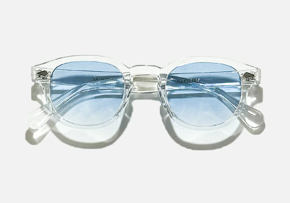 Azure Clarity — crystal clear frame, soft blue lens