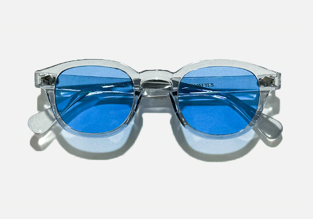 Blue Ice — crystal frame, vivid blue lens